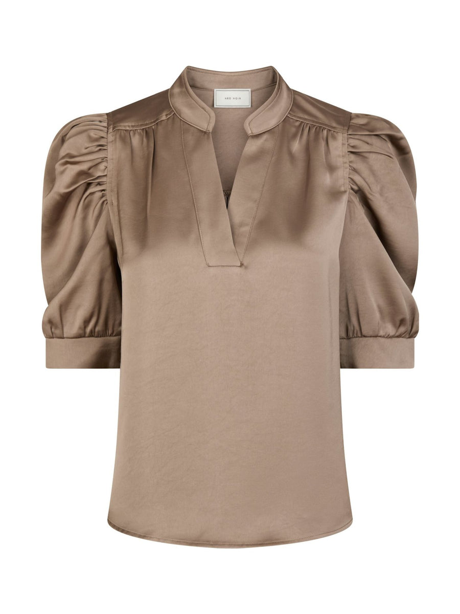Roella Heavy Sateen Blouse Pearl Bluse Fra Neo Noir