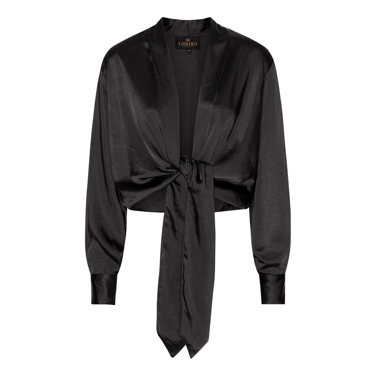 Karmamia - Rex Tie Blazer - Black Rich Satin