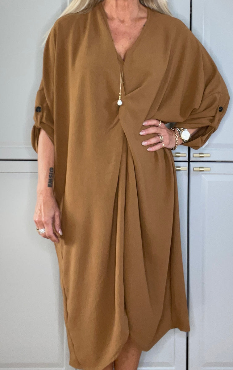 Emilie- Tunika med volang- Camel- Nyhet main image 1