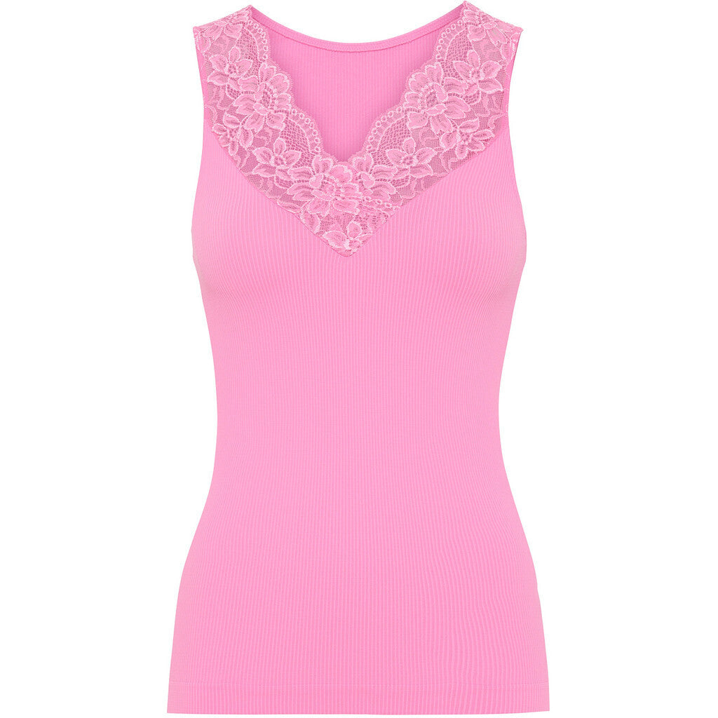 Tim & Simonsen Belen rib V-lace top SS - Navy main image 1
